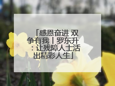感恩奋进 双争有我丨罗东升：让残障人士活出精彩人生
